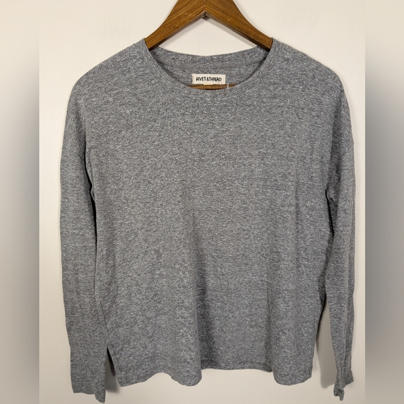 Rivet & Thread Madewell Gray Ex Boyfriend Long Sleeve Tee Shirt NWOT! - Picture 9 of 9